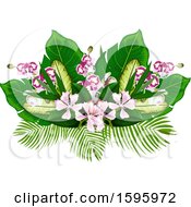 Clipart Of A Tropical Flower Design Royalty Free Vector Illustration