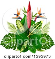 Clipart Of A Tropical Flower Design Royalty Free Vector Illustration
