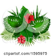 Clipart Of A Tropical Hibiscus Flower Design Royalty Free Vector Illustration