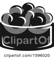 Clipart Of A Black And White Sushi Design Royalty Free Vector Illustration