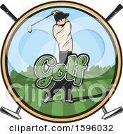 Clipart Of A Sports Golf Design Royalty Free Vector Illustration