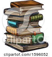 Clipart Of A Stack Of Books Royalty Free Vector Illustration