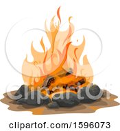 Clipart Of A Campfire Royalty Free Vector Illustration by Vector Tradition SM