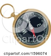 Clipart Of A Compass Royalty Free Vector Illustration