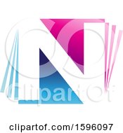Poster, Art Print Of Blue And Pink Letter N Logo