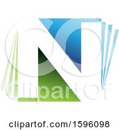 Clipart Of A Blue And Green Letter N Logo Royalty Free Vector Illustration
