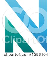 Clipart Of A Blue And Turquoise Letter N Logo Royalty Free Vector Illustration by cidepix