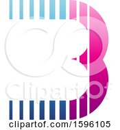 Clipart Of A Striped Blue And Pink Letter B Logo Royalty Free Vector Illustration by cidepix