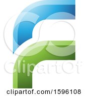Poster, Art Print Of Rounded Corner Blue And Green Letter F Logo