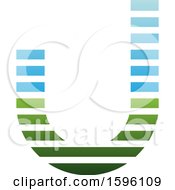 Poster, Art Print Of Striped Blue And Green Letter J Logo