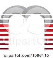 Poster, Art Print Of Striped Gray And Red Letter M Logo