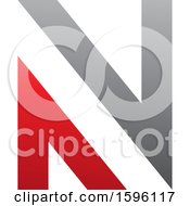 Clipart Of A Gray And Red Letter N Logo Royalty Free Vector Illustration by cidepix