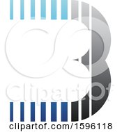 Poster, Art Print Of Striped Gray And Blue Letter B Logo