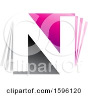 Poster, Art Print Of Gray And Pink Letter N Logo