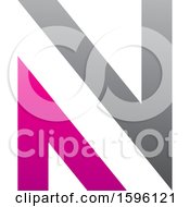 Poster, Art Print Of Gray And Pink Letter N Logo