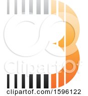 Poster, Art Print Of Striped Gray And Orange Letter B Logo