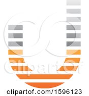 Clipart Of A Striped Gray And Orange Letter J Logo Royalty Free Vector Illustration