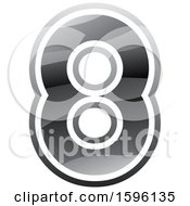 Clipart Of A Gray Number 8 Logo Royalty Free Vector Illustration