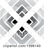Clipart Of A White Letter X Over Gray Diamonds Logo Royalty Free Vector Illustration