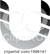 Poster, Art Print Of Striped Gray Letter U Logo