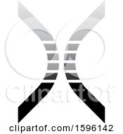Clipart Of A Gray Bowed Letter X Logo Royalty Free Vector Illustration
