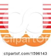 Poster, Art Print Of Striped Red And Orange Letter W Logo