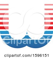 Poster, Art Print Of Striped Red And Blue Letter W Logo
