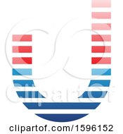 Poster, Art Print Of Striped Red And Blue Letter J Logo