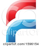 Poster, Art Print Of Rounded Corner Red And Blue Letter F Logo
