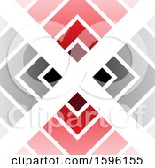 Clipart Of A White Letter X Over Gray And Red Diamonds Logo Royalty Free Vector Illustration