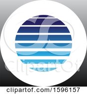 Poster, Art Print Of Striped Blue Letter O Logo