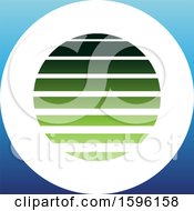 Poster, Art Print Of Striped Green And Blue Letter O Logo