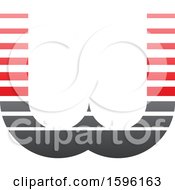 Poster, Art Print Of Striped Gray And Red Letter W Logo