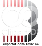 Clipart Of A Striped Gray And Red Letter B Logo Royalty Free Vector Illustration by cidepix