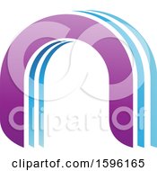 Poster, Art Print Of Blue And Purple Arched Letter N Logo