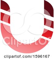 Poster, Art Print Of Striped Red Letter U Logo