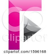 Poster, Art Print Of Pink And Gray Corner And Triangle Letter F Logo