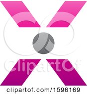 Clipart Of A Pink Letter X Logo With A Circle In The Center Royalty Free Vector Illustration