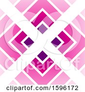 Clipart Of A White Letter X Over Pink Diamonds Logo Royalty Free Vector Illustration