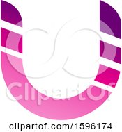 Clipart Of A Striped Magenta Letter U Logo Royalty Free Vector Illustration by cidepix