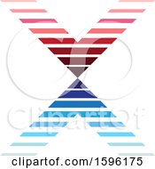 Clipart Of A Striped Red And Blue Letter X Logo Royalty Free Vector Illustration