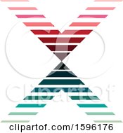 Poster, Art Print Of Striped Red And Green Letter X Logo