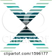 Poster, Art Print Of Striped Green Letter X Logo