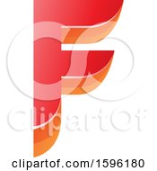 Poster, Art Print Of Layered Red And Orange Letter F Logo