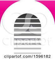 Clipart Of A Striped Gray And Pink Letter A Logo Royalty Free Vector Illustration
