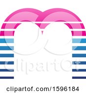 Poster, Art Print Of Striped Pink And Blue Letter M Logo