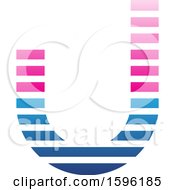 Clipart Of A Striped Pink And Blue Letter J Logo Royalty Free Vector Illustration