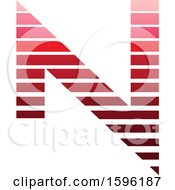 Poster, Art Print Of Striped Red Letter N Logo
