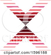 Clipart Of A Striped Red Letter X Logo Royalty Free Vector Illustration
