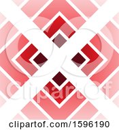 Clipart Of A White Letter X Over Red Diamonds Logo Royalty Free Vector Illustration